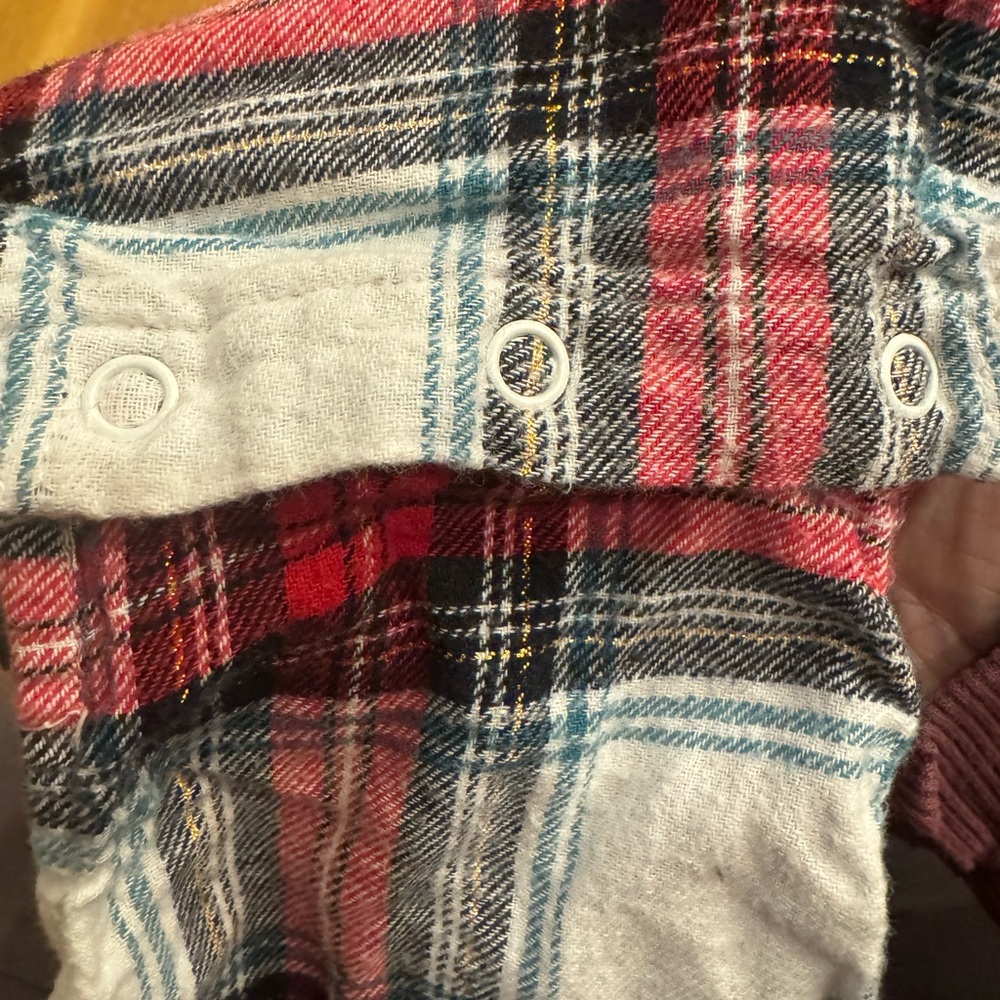 Okie Dokie Baby Girls Round Neck Long Sleeve Bodysuit Size 24mos plaid Christmas - Picture 5 of 8